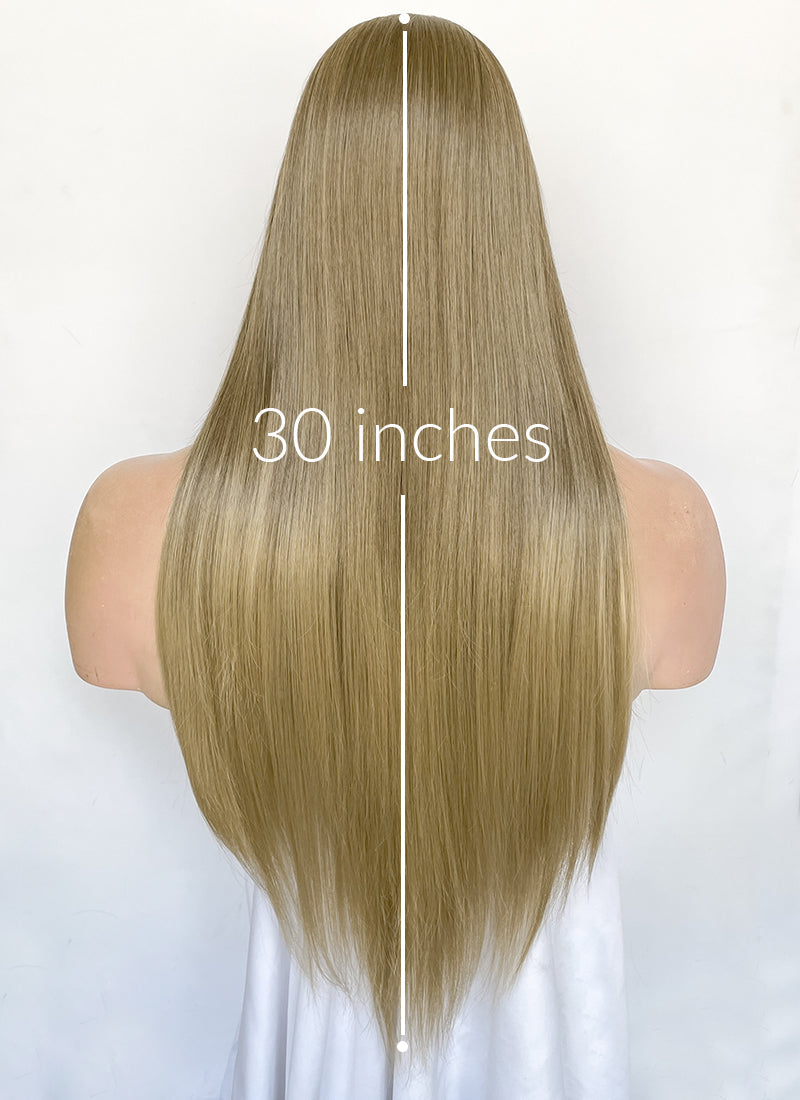 Brown Blonde Ombre Straight Lace Front Synthetic Hair Men's Wig LFM002