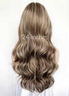 Balayage Blonde Mixed Brown Wavy Lace Front Kanekalon Synthetic Wig LFS045