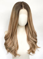 Stranger Things Holly Wheeler Mixed Blonde With Dark Roots Wavy 13" x 6" Lace Top Synthetic Wig LFS054