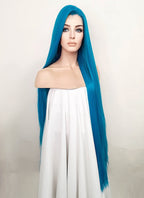 League of Legends LOL Jinx Turquoise Blue Straight Lace Front Synthetic Wig LN6020