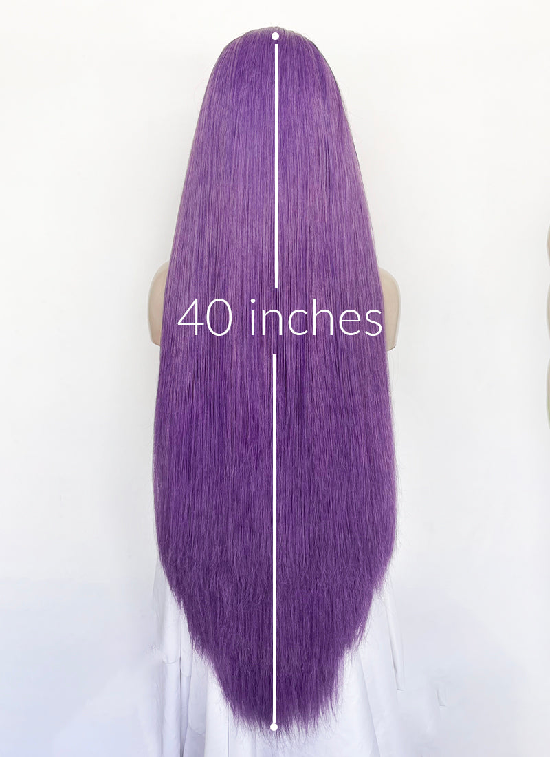 KPop Demon Hunters Rumi Pastel Purple Braided Lace Front Synthetic Wig LF2515