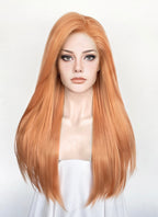 Pastel Orange Straight Lace Front Synthetic Wig LN6047