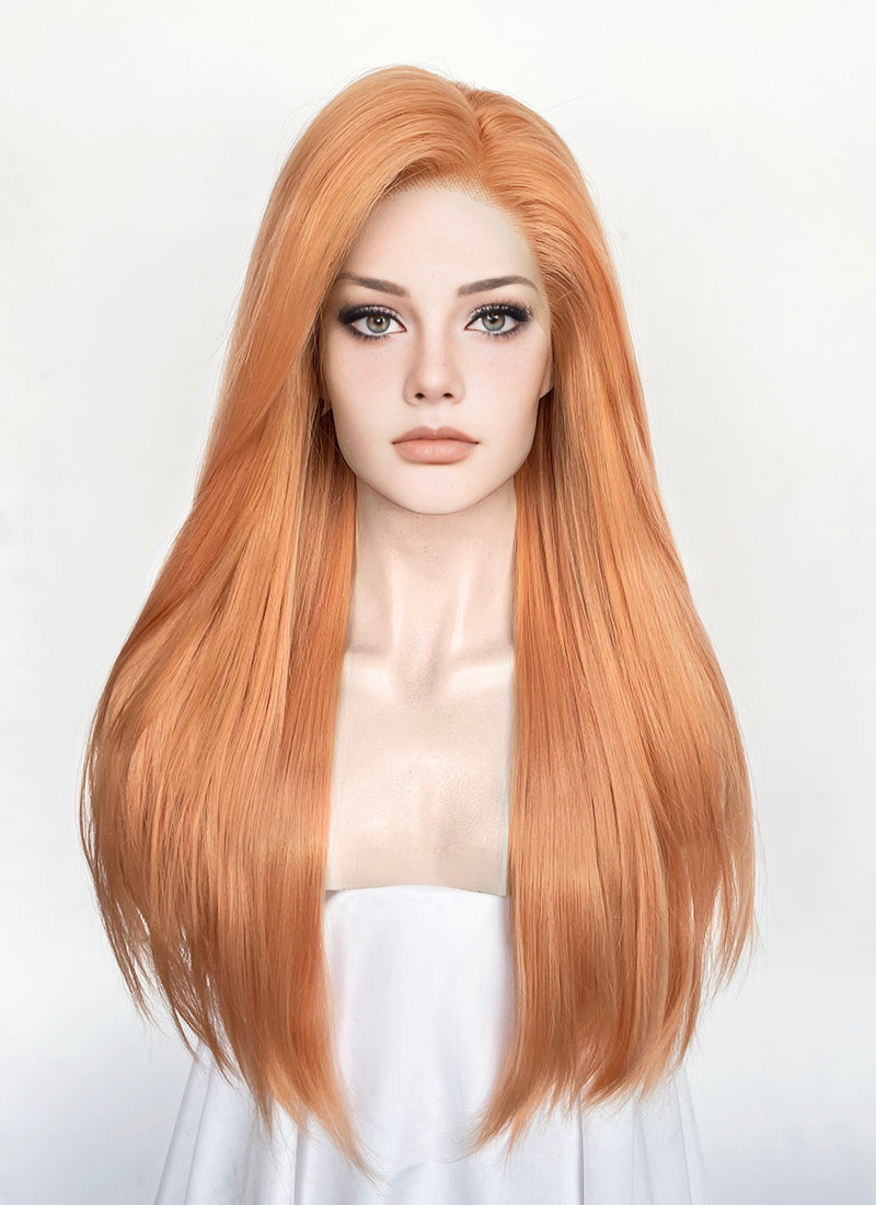 Pastel Orange Straight Lace Front Synthetic Wig LN6047