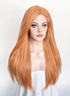 Pastel Orange Straight Lace Front Synthetic Wig LN6047