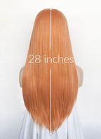 Pastel Orange Straight Lace Front Synthetic Wig LN6047
