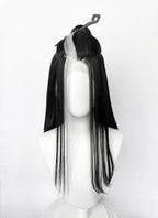 Critical Role Laudna Black And White Single Money Piece Straight Lace Front Synthetic Hair Wig LW4059