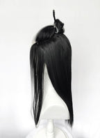 Critical Role Laudna Black And White Single Money Piece Straight Lace Front Synthetic Hair Wig LW4059