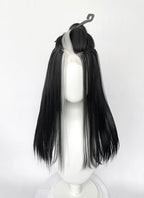 Critical Role Laudna Black And White Single Money Piece Straight Lace Front Synthetic Hair Wig LW4059