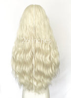 Platinum Blonde Wavy Lace Front Synthetic Hair Wig LW4117
