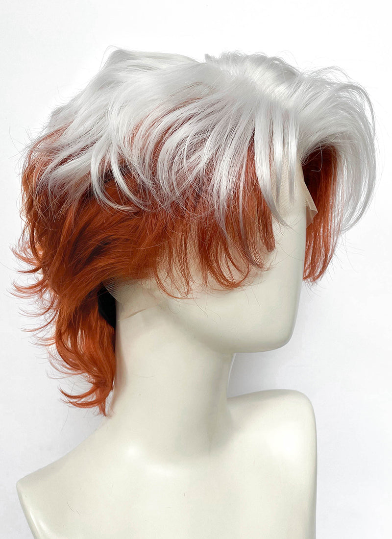 X-Men 97 Rogue Silver White Mixed Ginger Wavy Lace Front Synthetic Men's Wig LW4132B