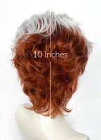X-Men 97 Rogue Silver White Mixed Ginger Wavy Lace Front Synthetic Men's Wig LW4132B