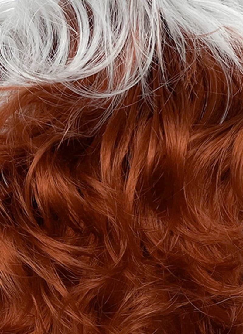 X-Men 97 Rogue Silver White Mixed Ginger Wavy Lace Front Synthetic Men's Wig LW4132B