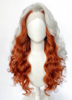 X-Men 97 Rogue Silver White Mixed Ginger Wavy Lace Front Synthetic Wig LW4132