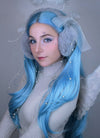 Straight Pastel Blue Lace Front Synthetic Wig LW769B
