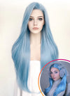 Straight Pastel Blue Lace Front Synthetic Wig LW769B