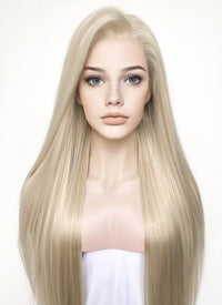 Pastel Ash Blonde Straight Lace Front Synthetic Wig LW780