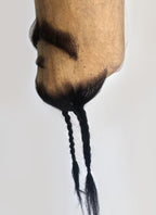 Pirates of the Caribbean Captain Jack Sparrow Handmade HD Lace Realistic Black Beard and Moustache Facial Hair Set MB007