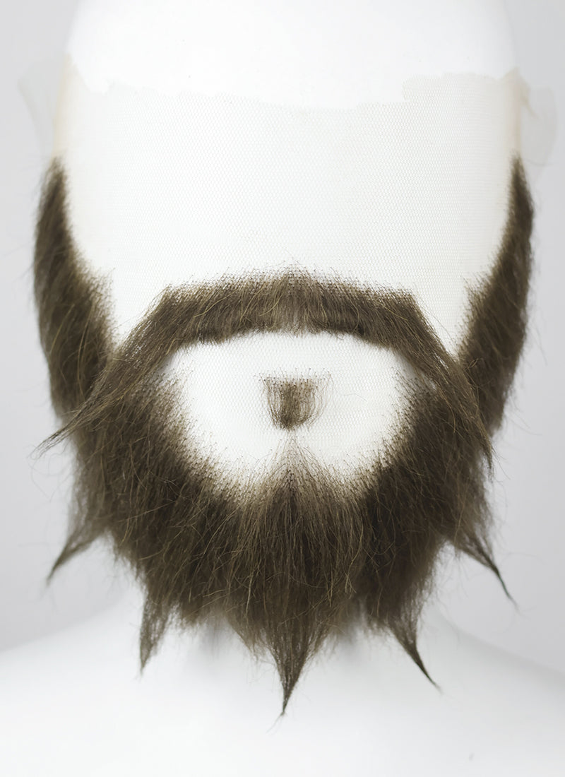 Overwatch Cole Cassidy Handmade HD Lace Realistic Ash Brown Full Beard and Moustache Facial Hair Set MB013