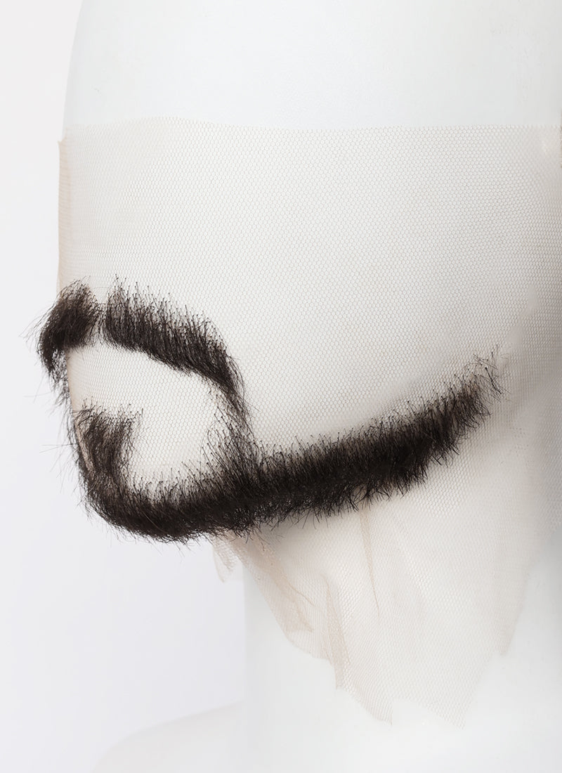 Marvel Doctor Strange Handmade HD Lace Realistic Natural Black Extended Goatee Beard and Moustache Facial Hair Set MB017