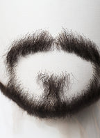 Marvel Doctor Strange Handmade HD Lace Realistic Natural Black Extended Goatee Beard and Moustache Facial Hair Set MB017