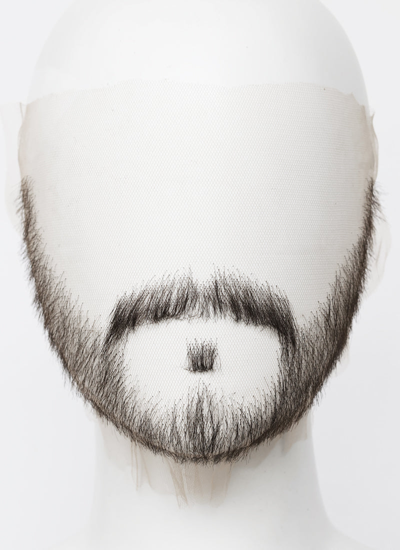 Hannibal Will Graham Handmade HD Lace Realistic Natural Black Long Stubble Beard and Moustache Facial Hair Set MB023