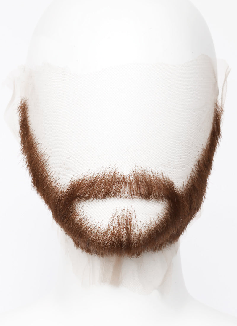 Sonic the Hedgehog Caleb Widogast Handmade HD Lace Realistic Auburn Long Stubble Beard and Moustache Facial Hair Set MB025