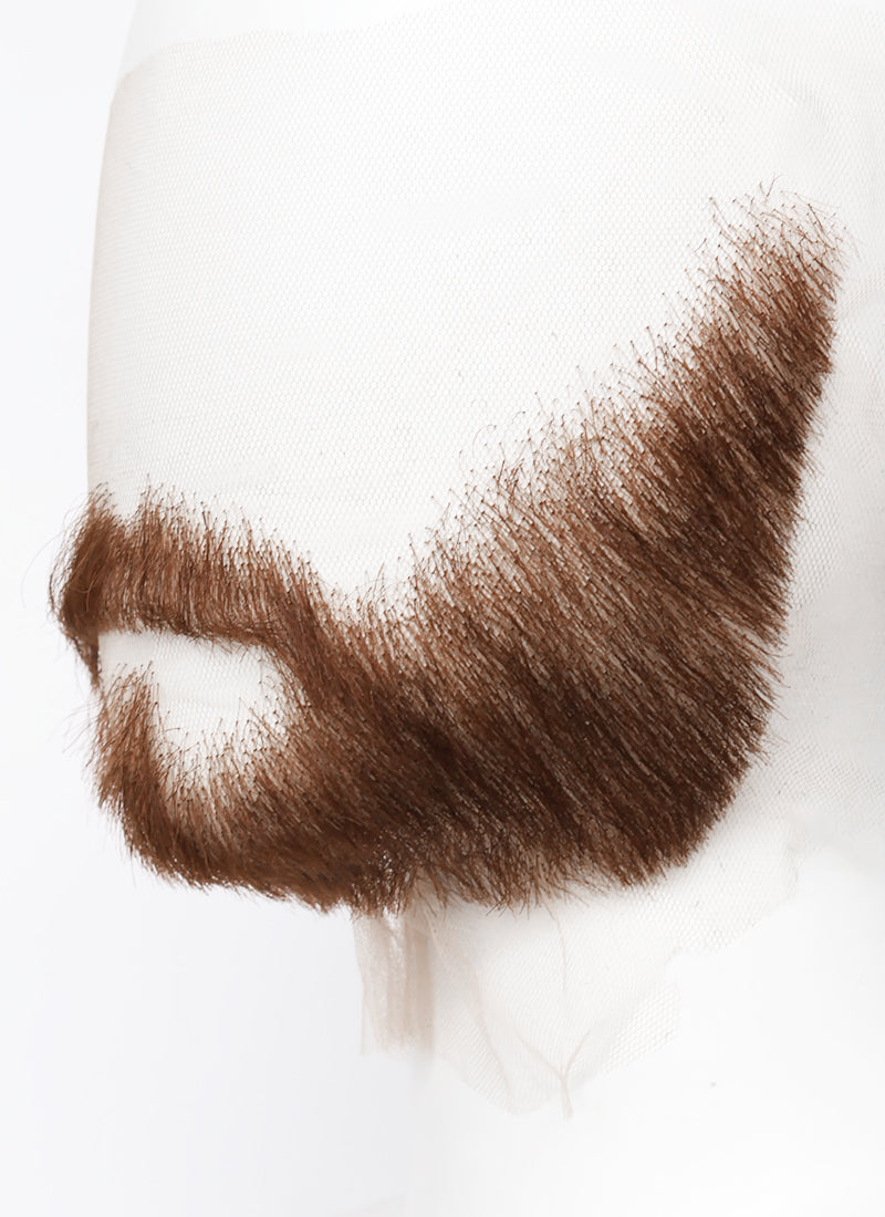 Sonic the Hedgehog Caleb Widogast Handmade HD Lace Realistic Auburn Long Stubble Beard and Moustache Facial Hair Set MB025