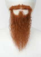 Vikings LARP Handmade HD Lace Realistic Ginger Full Beard and Moustache Facial Hair Set MB051