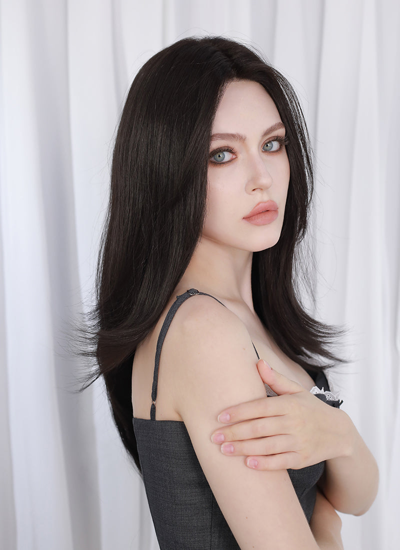 Black Straight Mono Top Kanekalon Lace Wig MN021