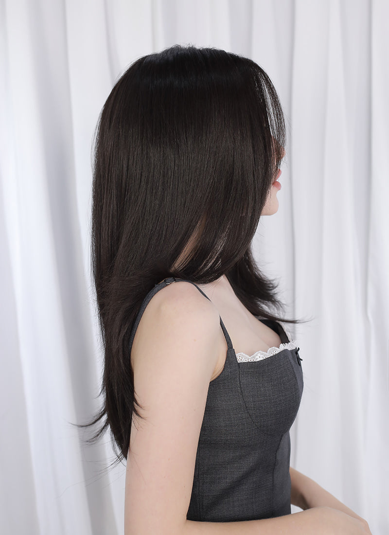 Black Straight Mono Top Kanekalon Lace Wig MN021
