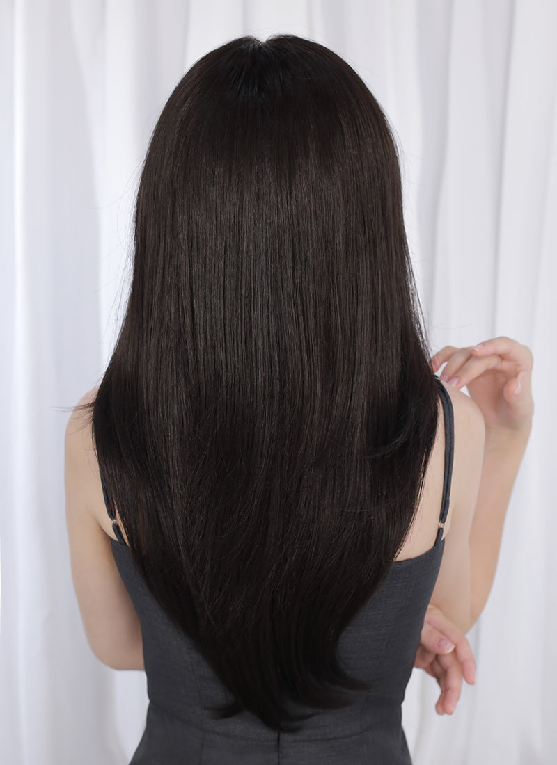 Black Straight Mono Top Kanekalon Lace Wig MN021