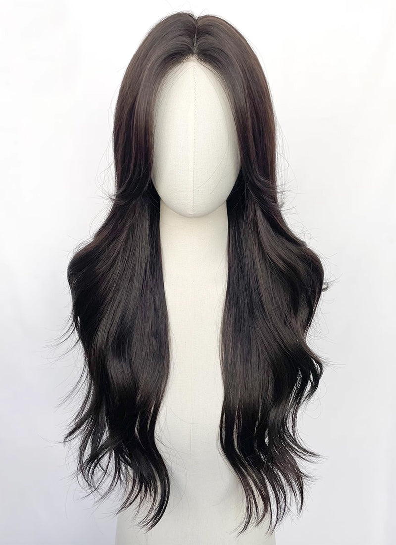 Dark Brown Wavy Synthetic Hair Wig NL070A