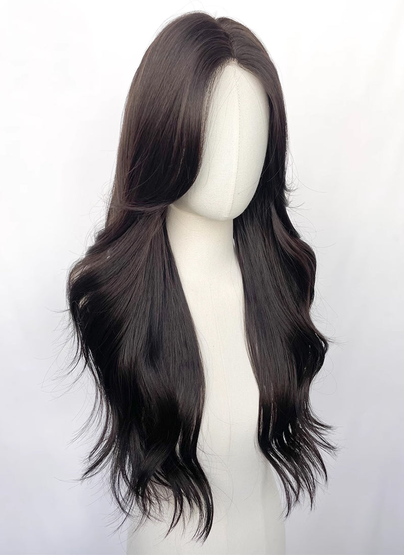 Dark Brown Wavy Synthetic Hair Wig NL070A