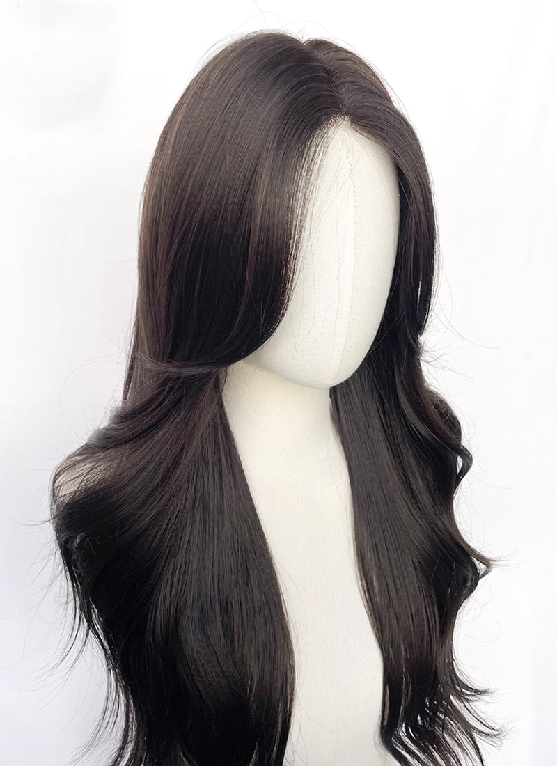 Dark Brown Wavy Synthetic Hair Wig NL070A