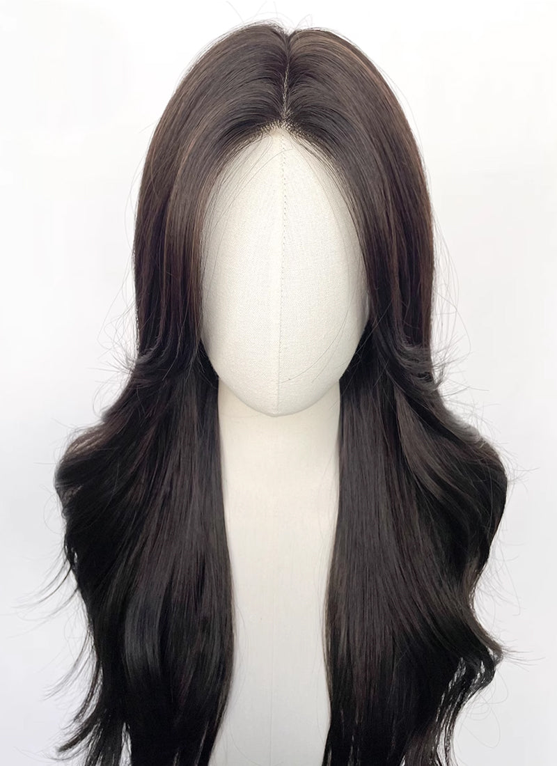 Dark Brown Wavy Synthetic Hair Wig NL070A