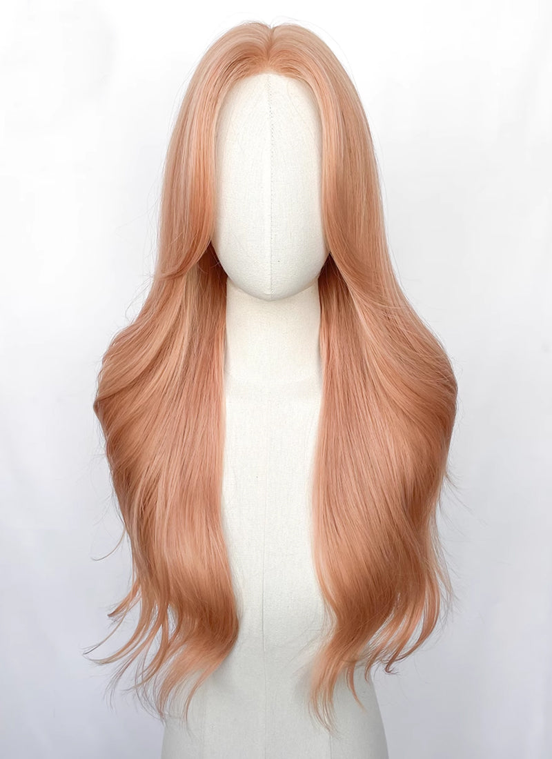Pastel Orange Wavy Synthetic Hair Wig NL070B
