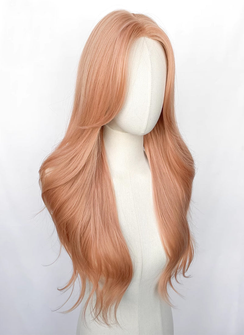 Pastel Orange Wavy Synthetic Hair Wig NL070B