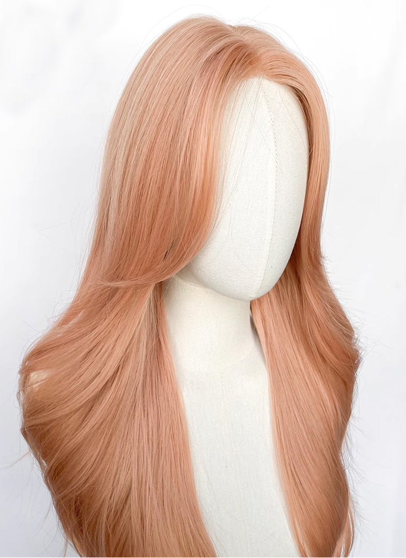 Pastel Orange Wavy Synthetic Hair Wig NL070B