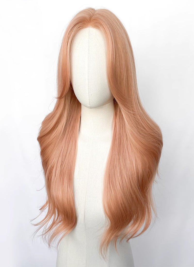 Pastel Orange Wavy Synthetic Hair Wig NL070B