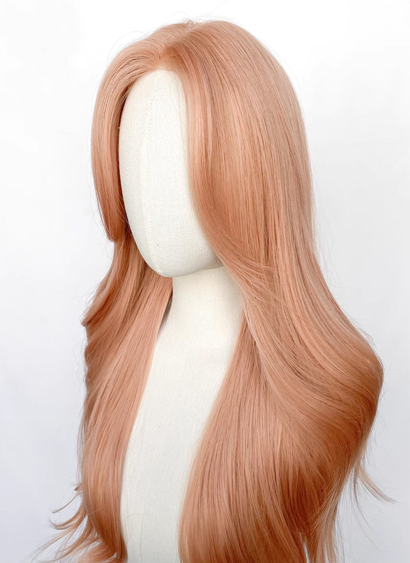 Pastel Orange Wavy Synthetic Hair Wig NL070B
