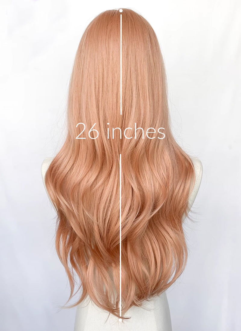 Pastel Orange Wavy Synthetic Hair Wig NL070B