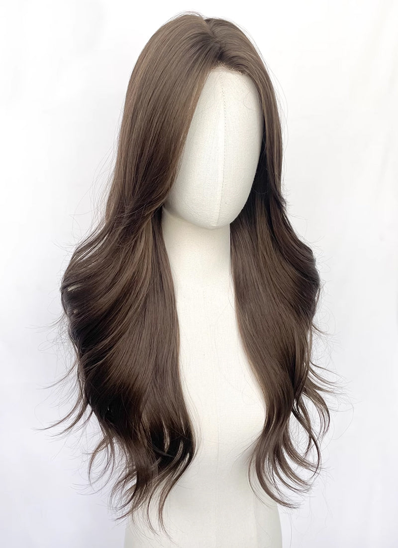 Ash Brown Wavy Synthetic Hair Wig NL070C