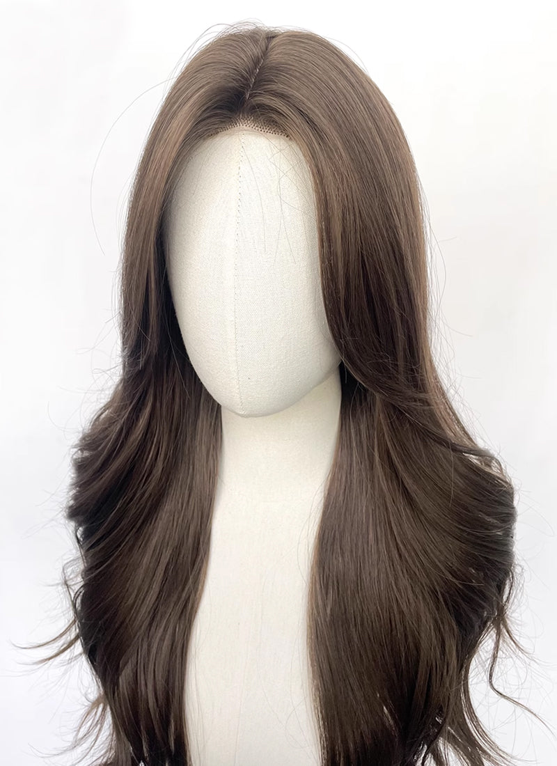 Ash Brown Wavy Synthetic Hair Wig NL070C