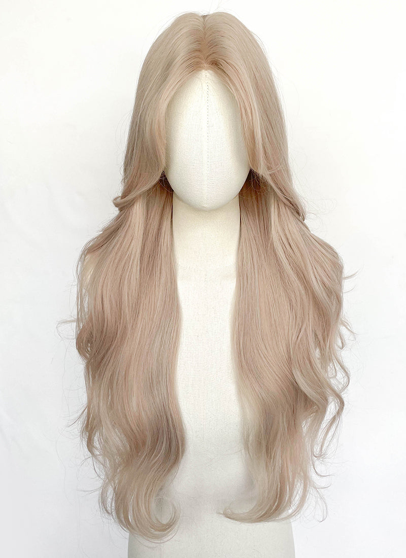 Pale Pink Wavy Synthetic Hair Wig NLCS033