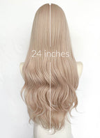 Pale Pink Wavy Synthetic Hair Wig NLCS033