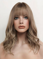 Blonde With Dark Roots Wavy Synthetic Wig NS404