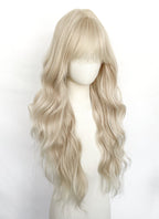 Light Ash Blonde Wavy Synthetic Hair Wig NS625