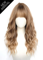 Brown Blonde Ombre Wavy Synthetic Hair Wig NS628