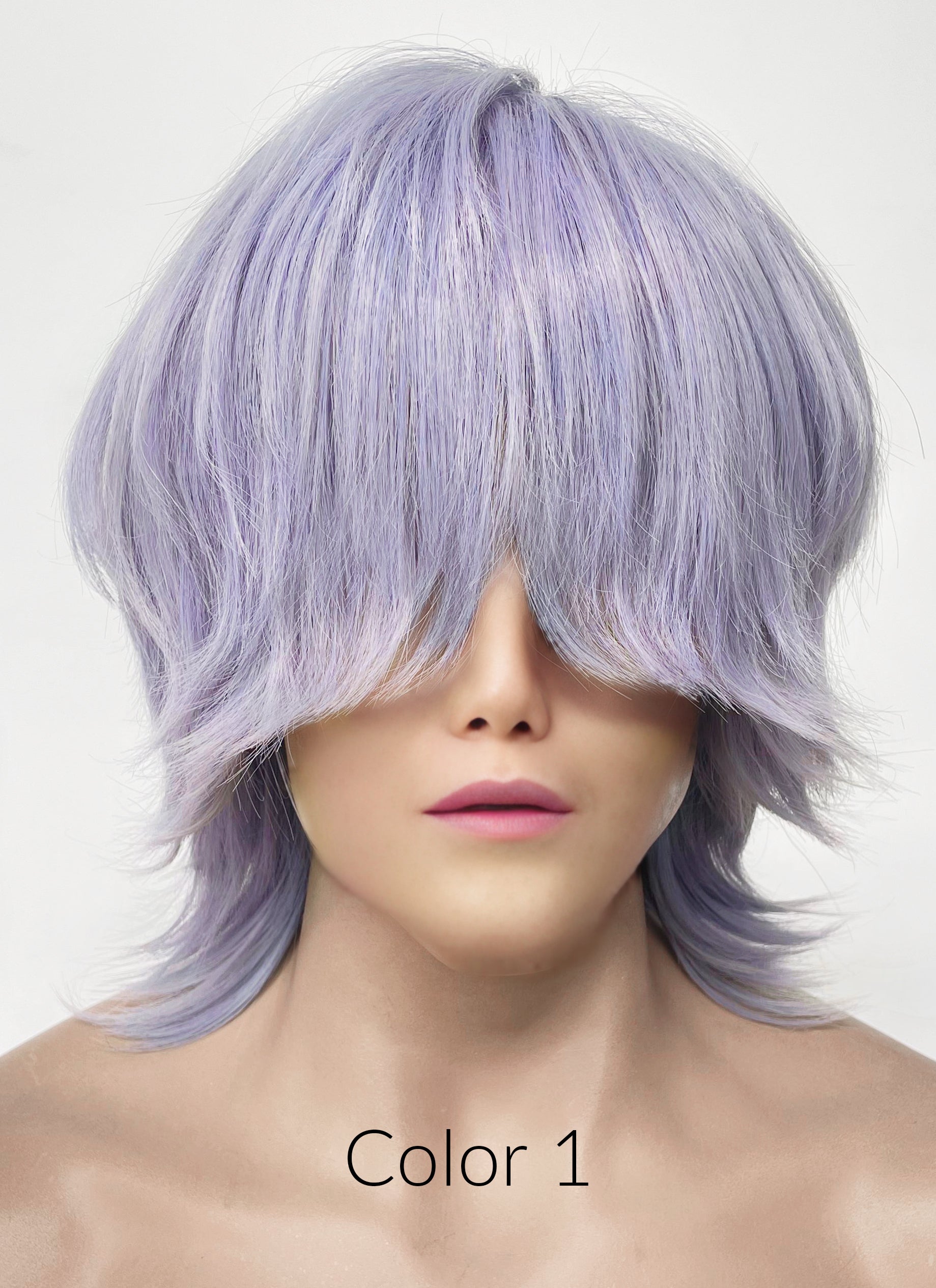 KPop Demon Hunters Saja Boys Mystery Pastel Purple Straight Synthetic Hair Wig TB1762