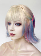 Wednesday Enid Sinclair Blonde Pink Blue Ombre Synthetic Wig TB1768A